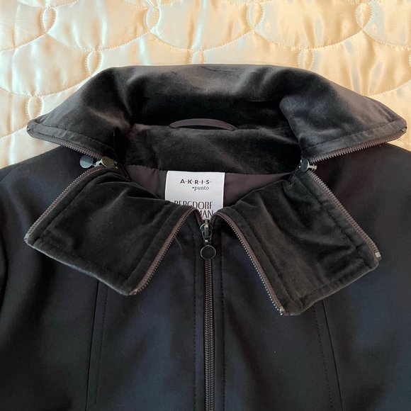 Akris Brown Wool Jacket with Velvet Collar Size 6 - Picture 12 of 14